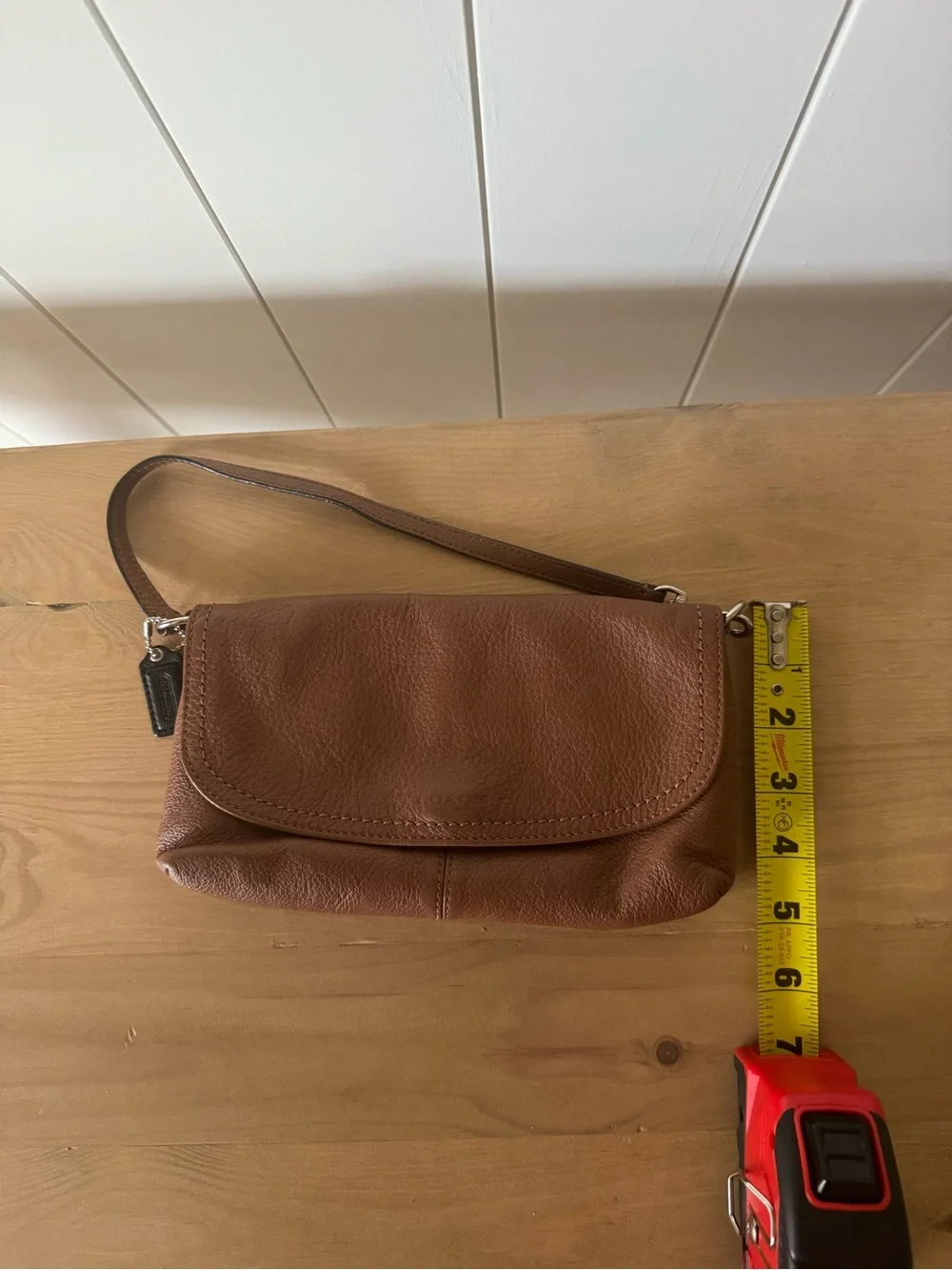 Coach Brown Pebbled Leather Shoulder Bag